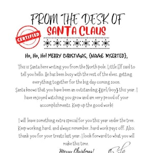 Carta(s) de Papá Noel- Papá Noel- Carta de ELF en el estante- DESCARGA INSTANTE - Carta(s) editables creadas en Canva (puede usar una cuenta gratuita)