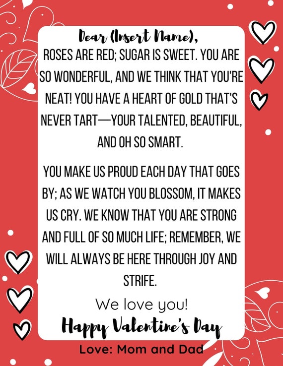 Valentines letter discount