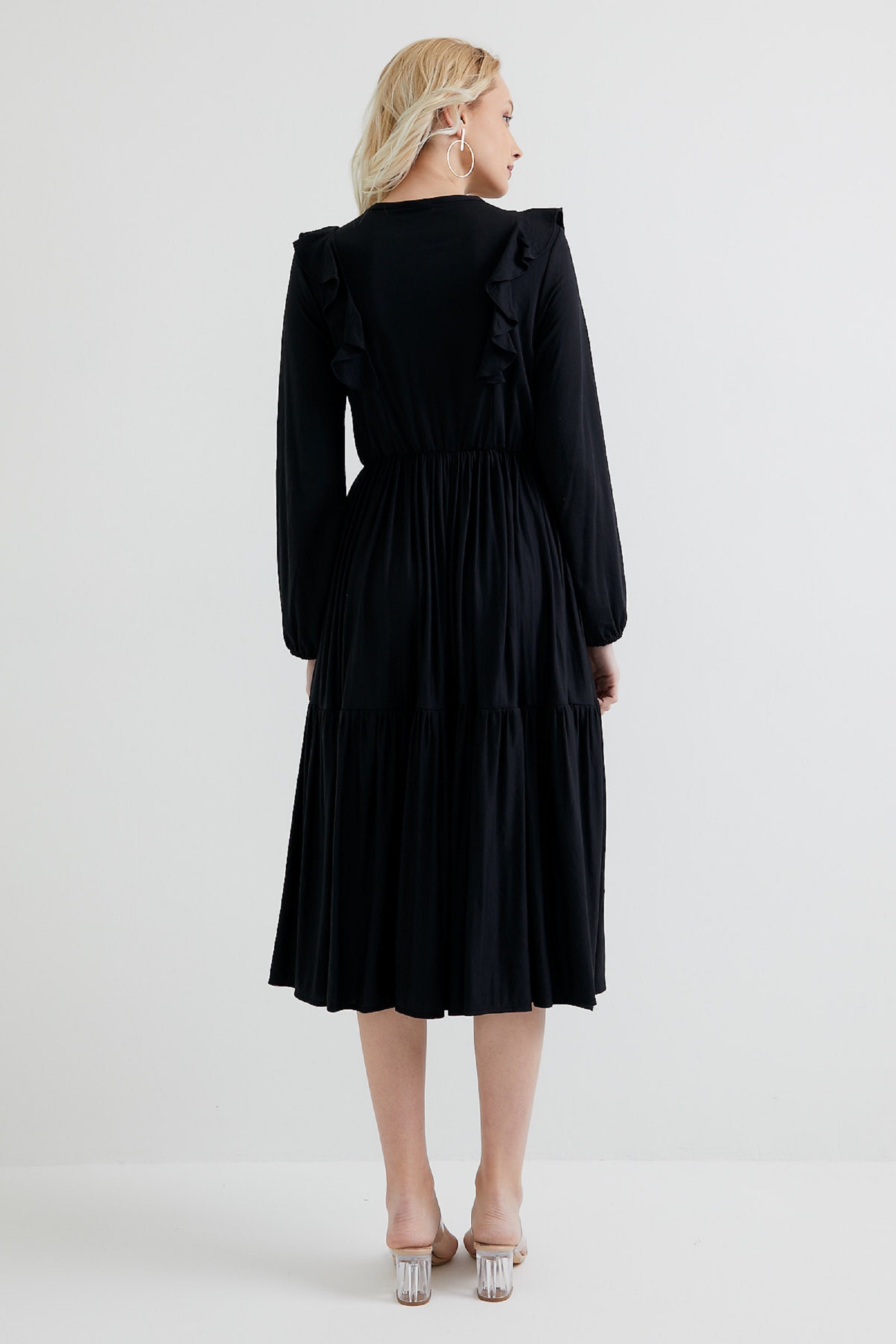 Womens Black Dress Black dress Long Black Dress Midi Etsy