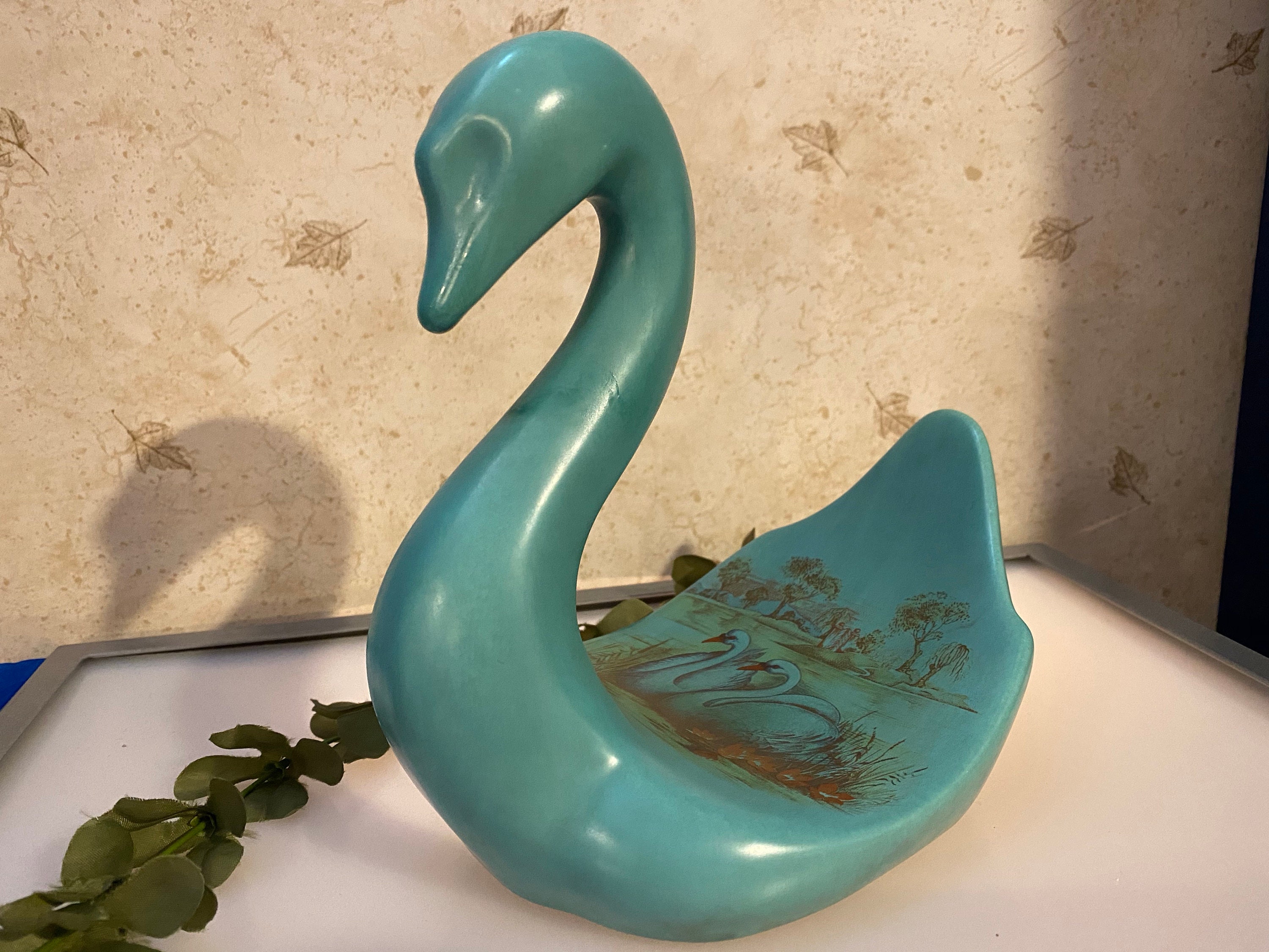 Vintage Ceramic Towel Holder Swan Retro Bathroom MidCentury Etsy