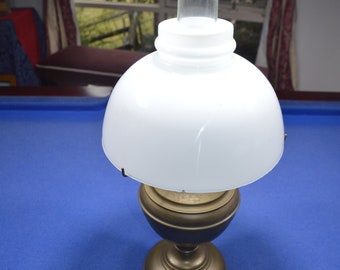 A Miller New Juno No.2 Brass Banquet Oil Lamp