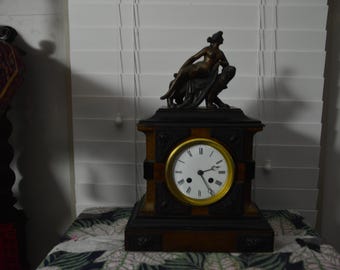 A Delightful 19th Century French Ebonised Timber Mantle Clock