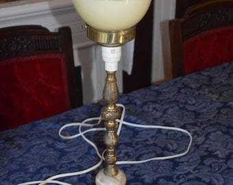 A Vintage Ornate Brass Electric Table Lamp