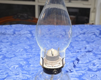 An Antique Pressed Glass Oil Lamp