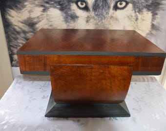 A Beard Watson Walnut Veneer U based End Table