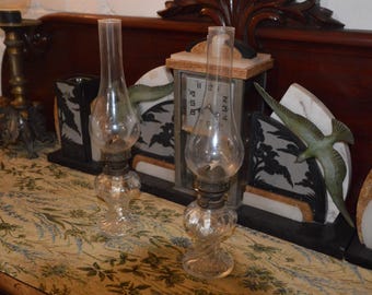 A Delightful Pair of French Rope Twist Form Oil Lamps