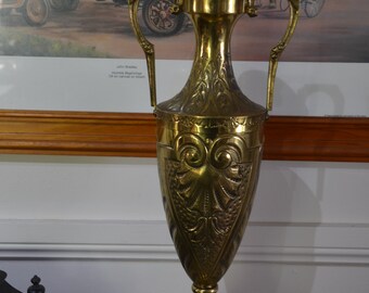 An Art Nouveau Brass Twin Handling Urn