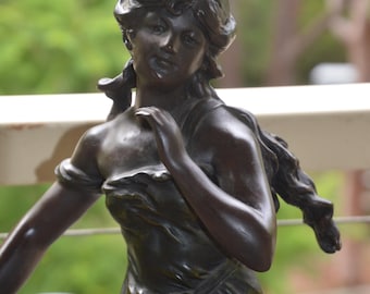 A Signed Moreau Metal Table Lamp