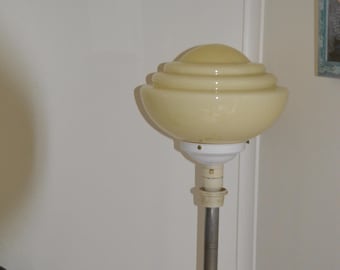 Vintage Art Deco Metal Floor Lamp with Bakelite Accents