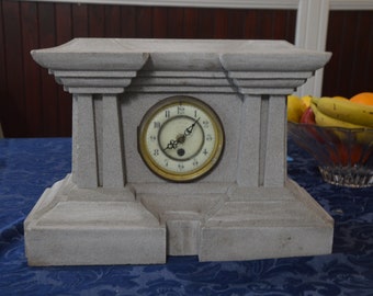 An Apprentice Stonemasons Model Sandstone Clockcase