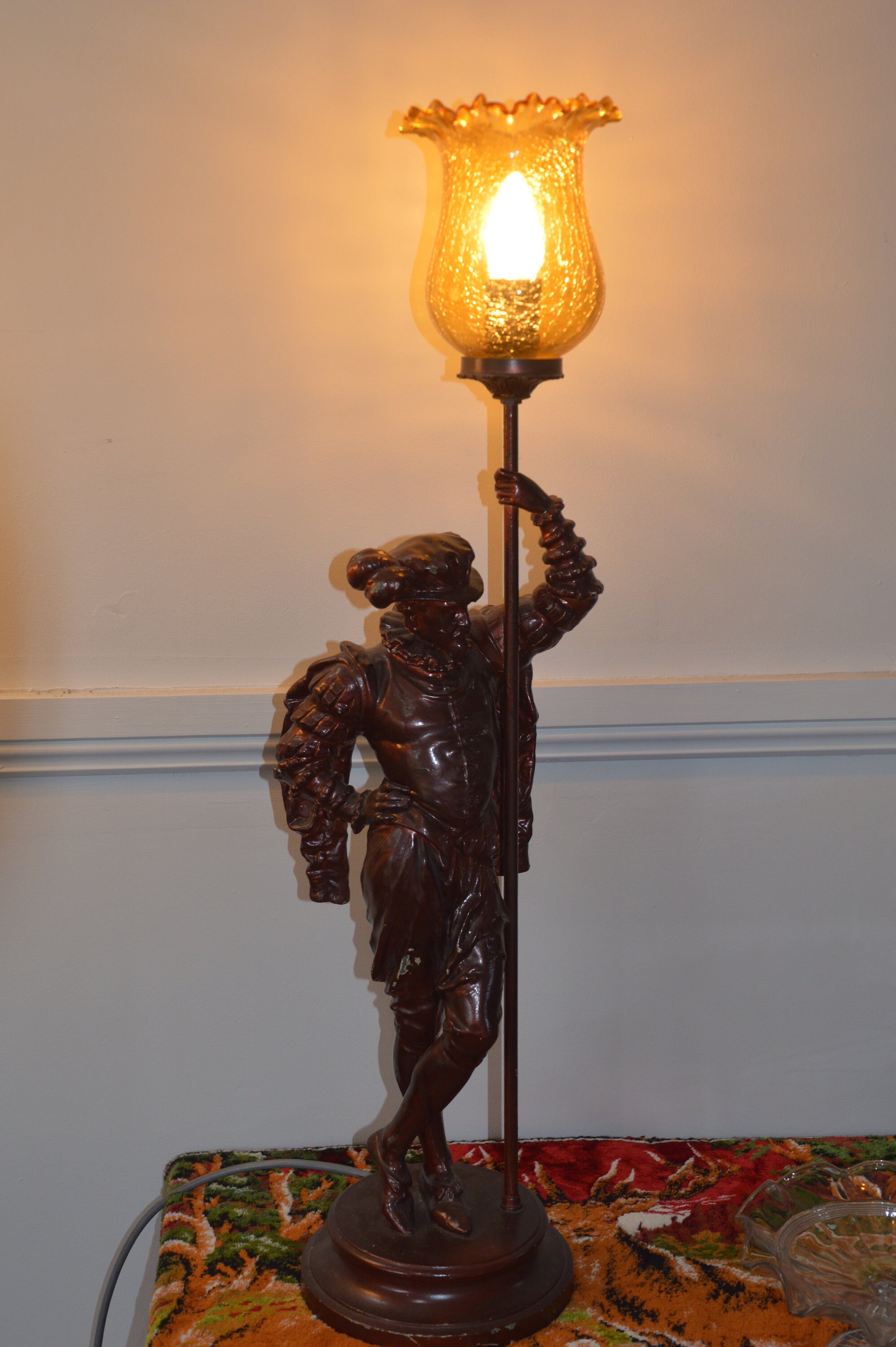Conquistador Figural Lamp Spelter. Etsy Australia