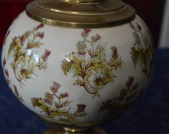 A 19th Century French Porcelain Font Oil Lamp