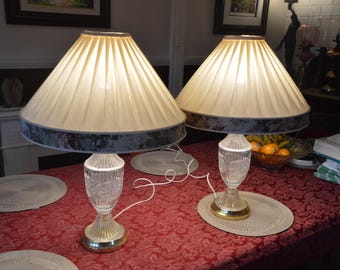 A Pair of Cut Glass Electric Table Lamps