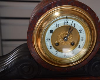 An Antique French Marble Drum Clock