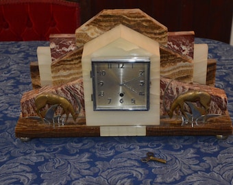 A Magnificent and Rare Art Deco French Marble Clock