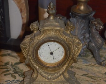 An Ornate French Brass Barometer