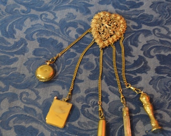 A Victorian Era Brass Chatelaine