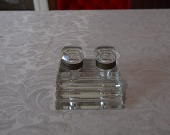An Art Deco Era Glass Ink Stand