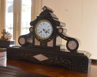 An Antique French Marble Architectural Cased Clock