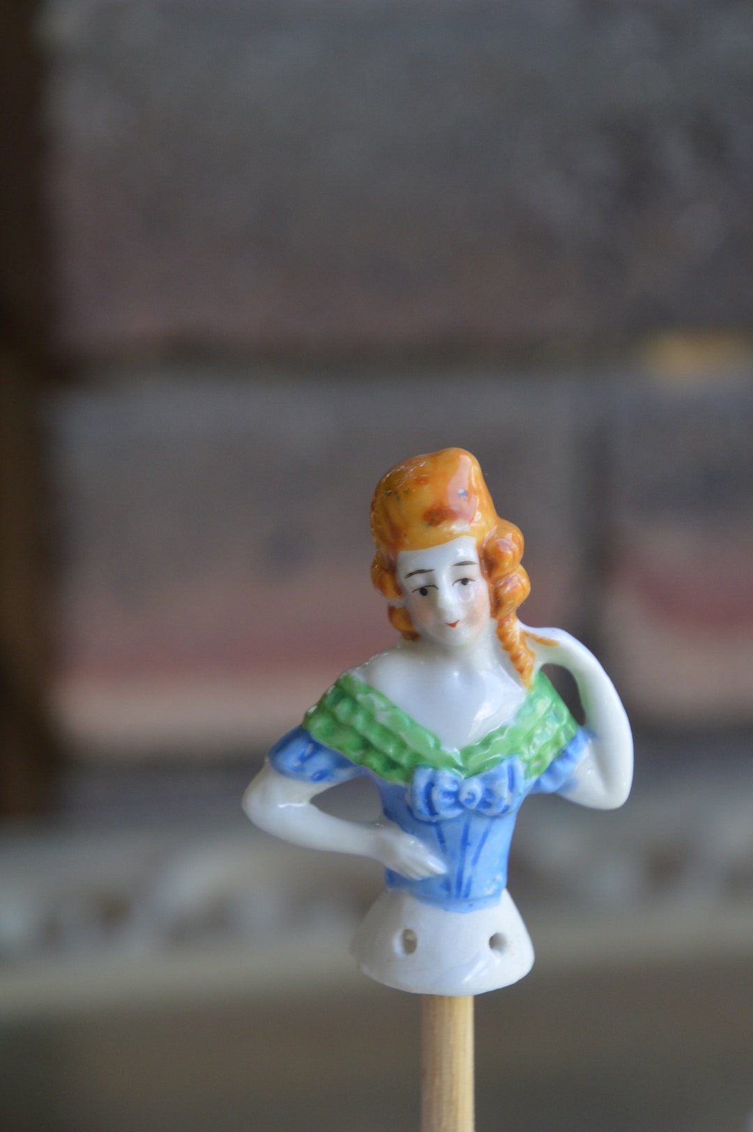 Antique Porcelain Half Lady Pin Cushion Doll Etsy