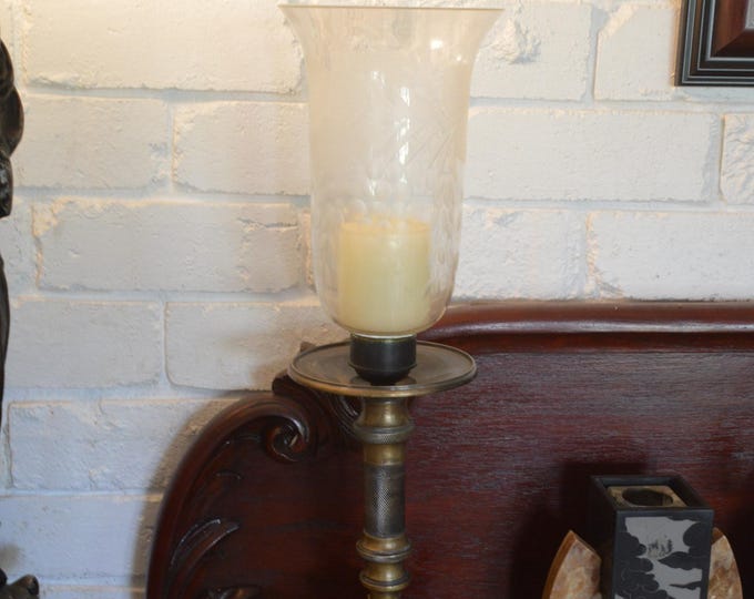 Featured listing image: A Pair of Unique Bronze and Crystal Griffin Based Hurricane Lamps