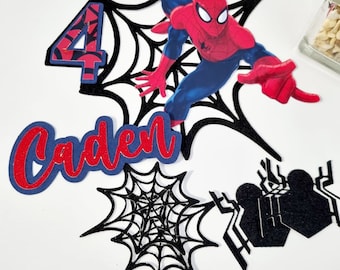 Adorno para tarta personalizado con temática de Spiderman / Pedido personalizado