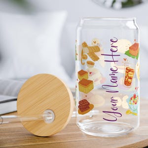 Personalized Filipino Dessert Libbey Glass, Custom 16oz Filipina Libbey Cup, Gift For Filipina, Gift For Pinay, Filipino Desserts Gift