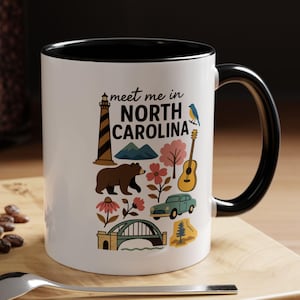 North Carolina Adventure Coffee Mug, Meet Me In North Carolina Mug, North Carolina Travel Gift, North Carolina Locals, North Carolina Mug