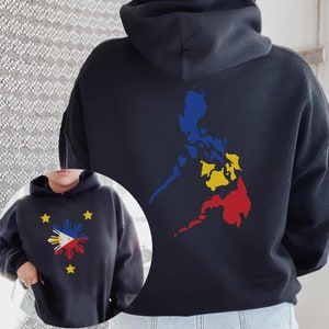 Sun And Stars Hoodie, Philippine Map Hoodie, Proud Pinay Gift, Filipina Gift Hoodie, Filipino Pride Gift, Gift For OFW, Gift For Pinoy