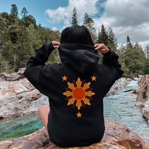 Philippine Sun And Stars Design Hoodie, Pinay Heart Hoodie, Flag Of Philippines, Pinay Pride Gift, Filipina Gift, Proud Filipina Hoodie