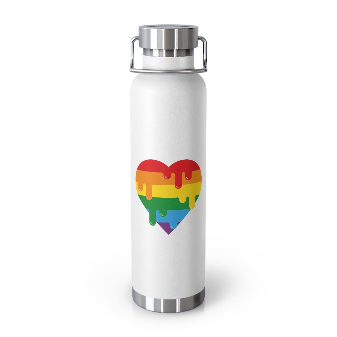 Rainbow Heart Water Bottle LGBT Pride Gift Gay Pride Etsy