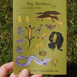 Hoja de pegatinas "Bog Dwellers" para diarios y agendas