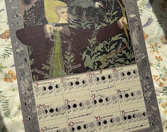 2026 Moon Calendar Archer and Heron A3 Print