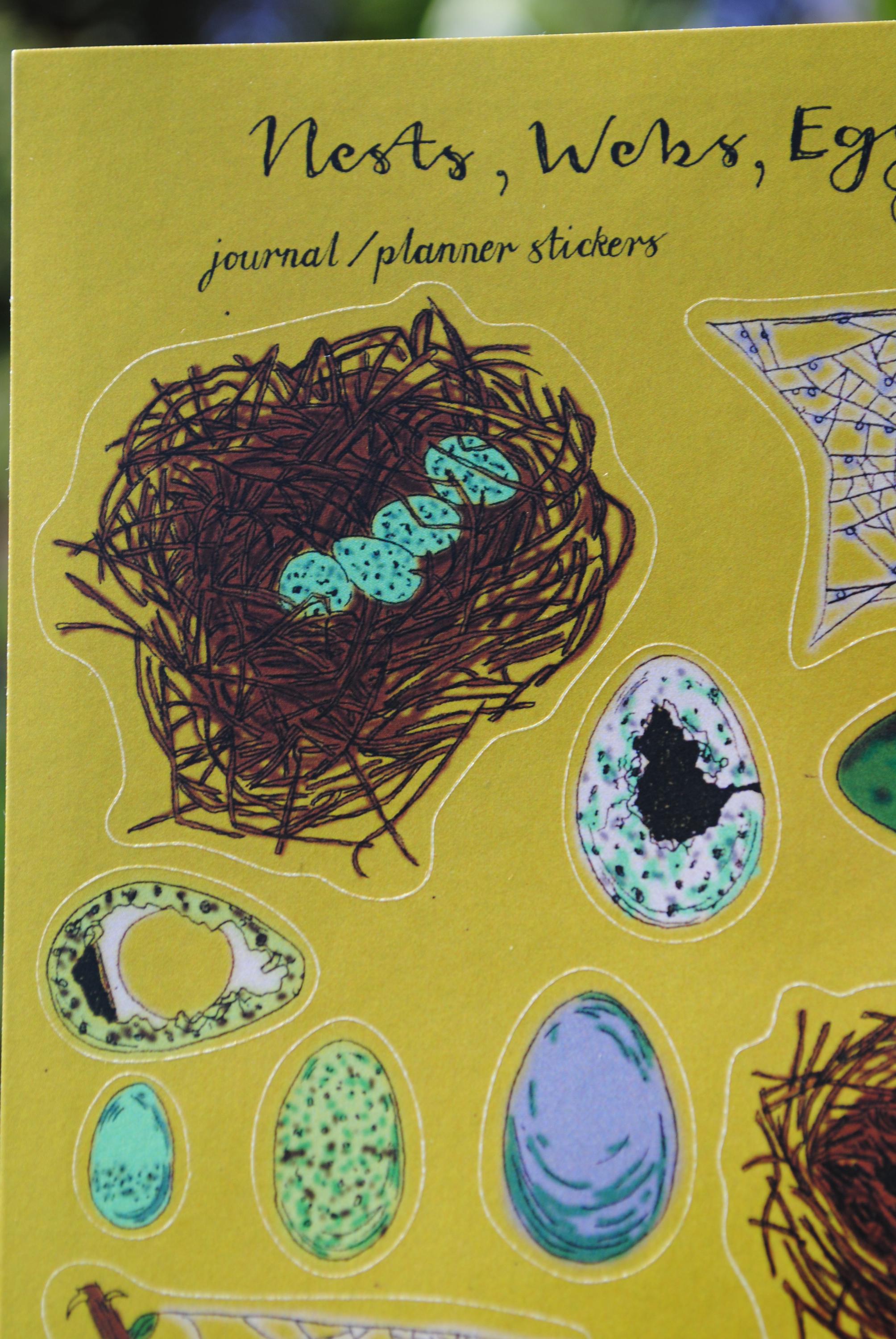Sticker Sheet "nests, Webs, Eggs" for Journals and Planners - Etsy