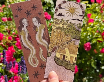 Ål och stuga Bokmärke, medeltida, folklore, sumpig, stugkärna