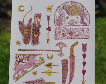 Sticker Sheet "Myth Warrior" for journalling and planners