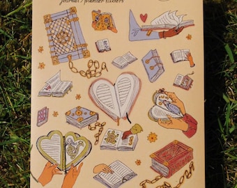 Klistermärkesark "Bokmagi" för dagböcker och planerare