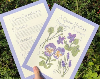 A Queer History Through Flowers Botanical Print Double Sided