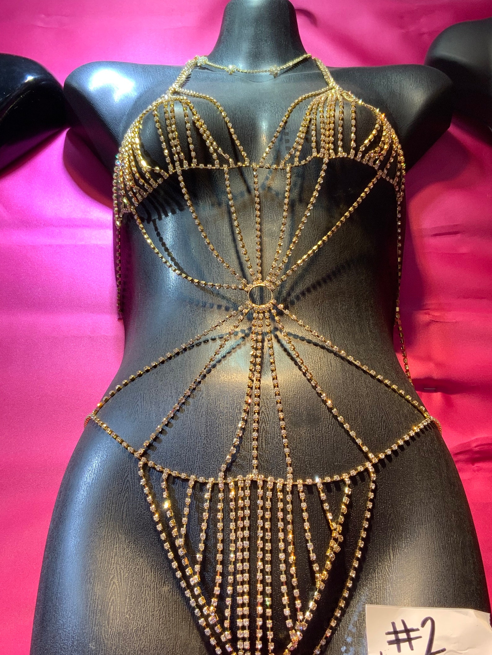 Sexy Rhinestone Chain Bodysuit Etsy