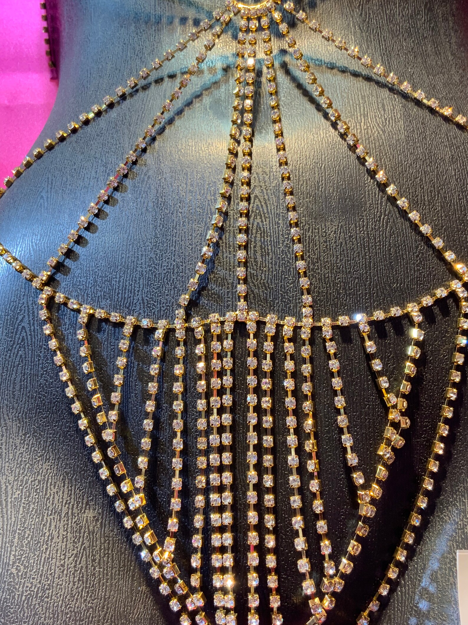 Sexy Rhinestone Chain Bodysuit Etsy