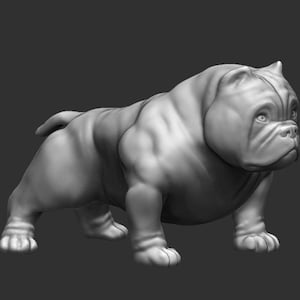 American Bully 3D Skulptur für 3D Druck. STL Datei