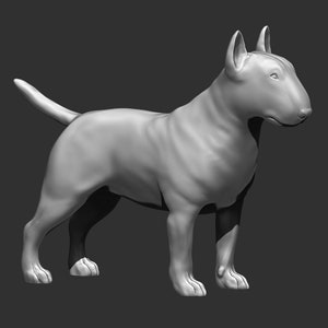 BullTerrier 3D Sculpture for 3D printing .STL file