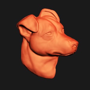 Jack Russel Head 3D Relief Sculpture 3D model .STL