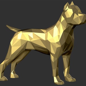 Cane Corso 3D Polygonale Kunst Skulptur für den 3D Druck. STL Datei