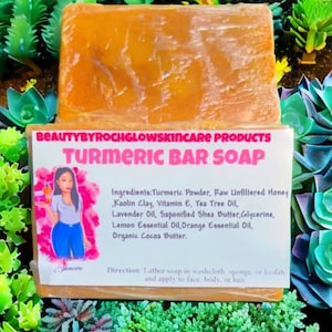 Unscented, turmeric soap with honey and ginger, Kojic soap, hundred percent natural organic face soap, face wash, body wash Wholesale