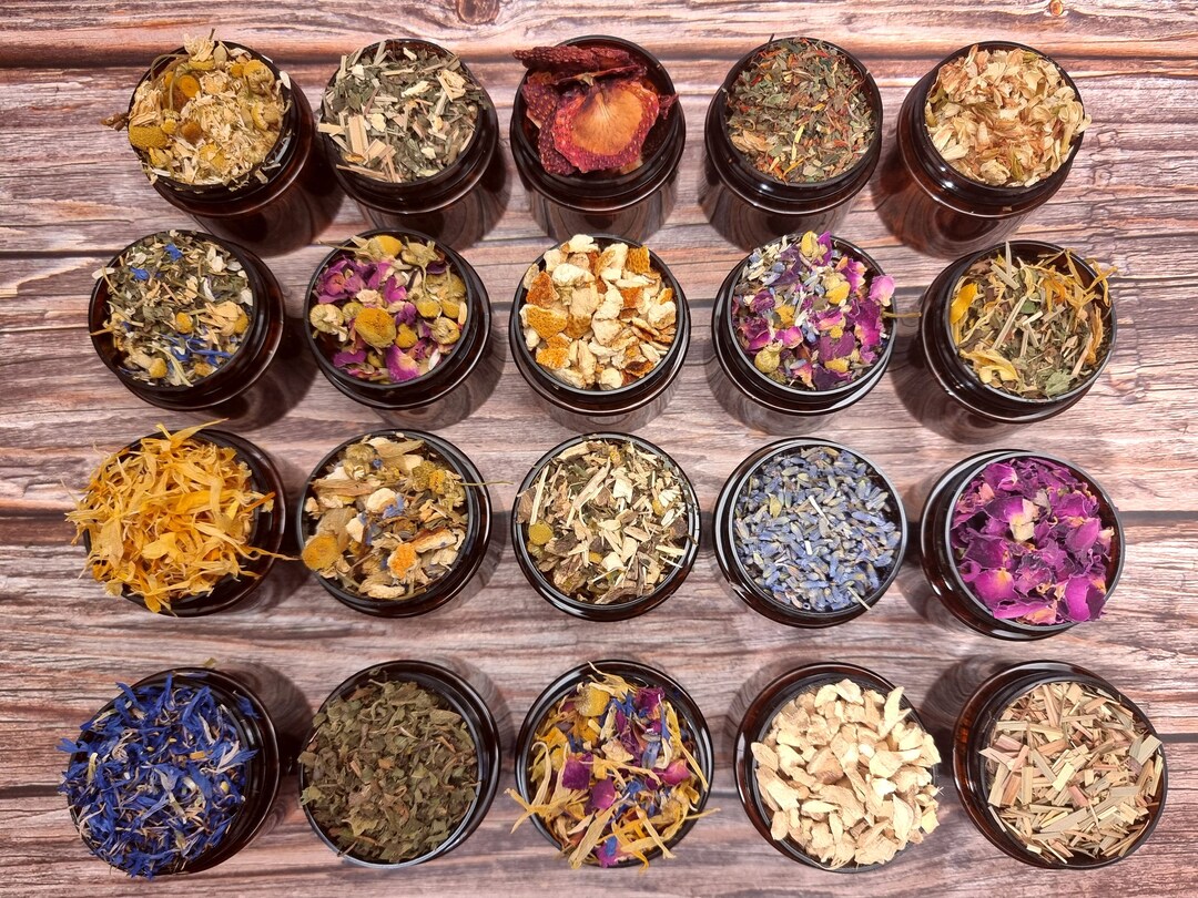 Organic Herbal Tea Blend: Caffeine-free Tea in Amber Jars - Etsy Australia