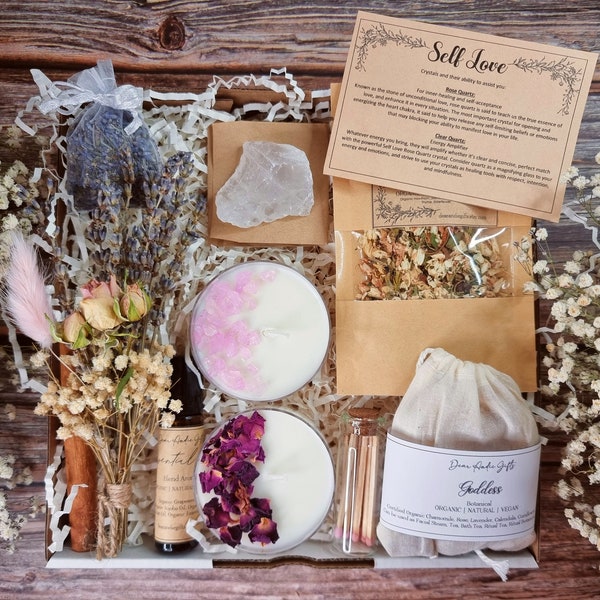 Self Love Crystal Box, Crystal Gift Box, Organic, Vegan, Natural, Self Care Gift Set
