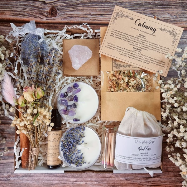 Calming Crystal Box, Crystal Gift Box, Organic, Vegan, Natural, Self Care Gift Set