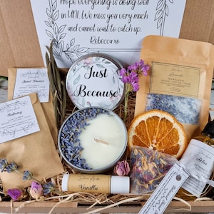 Organic Self Care Gift Box: Vegan Spa Set with Soy Candle