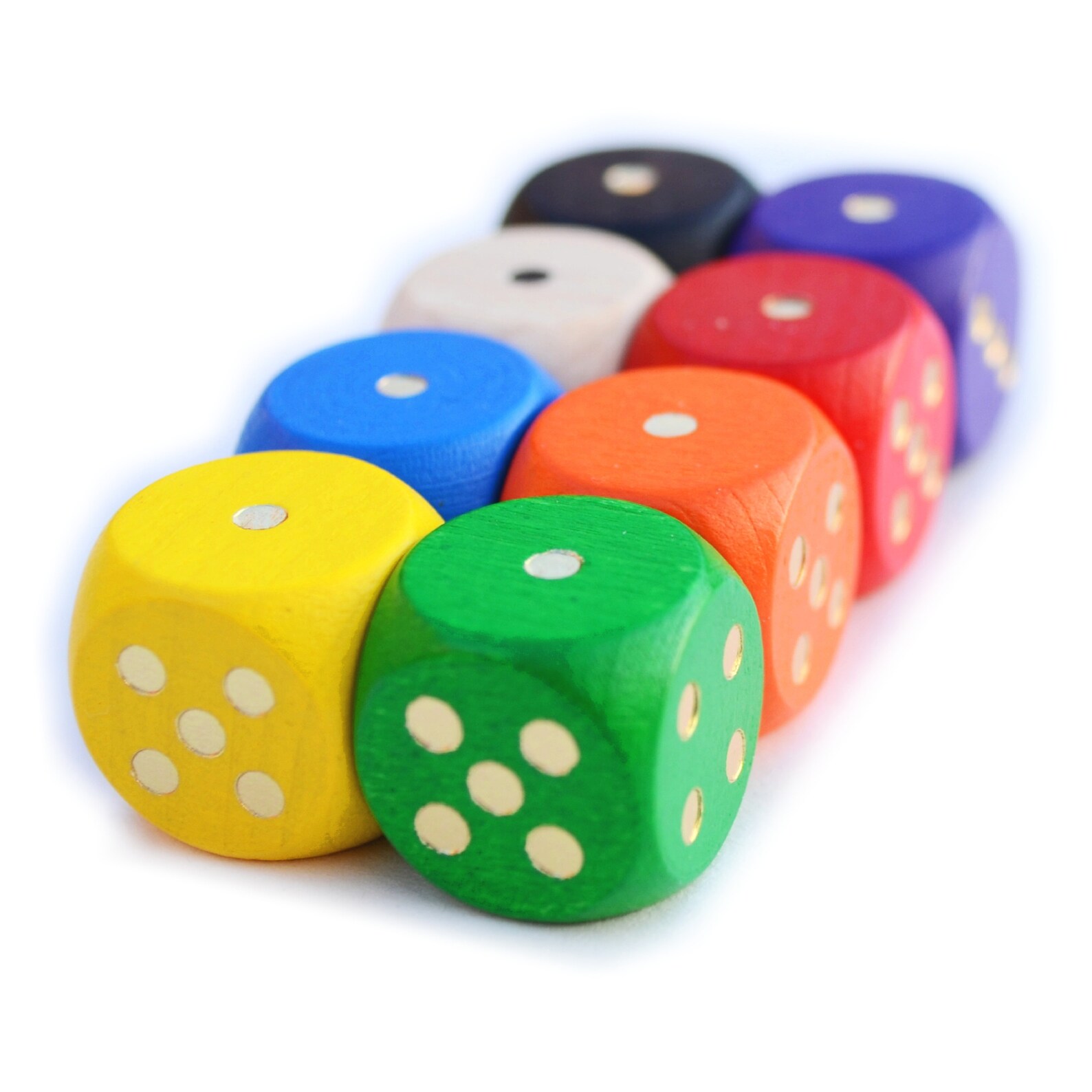8 WOODEN COLOURED DICE / Snakes and ladders replacement die Etsy